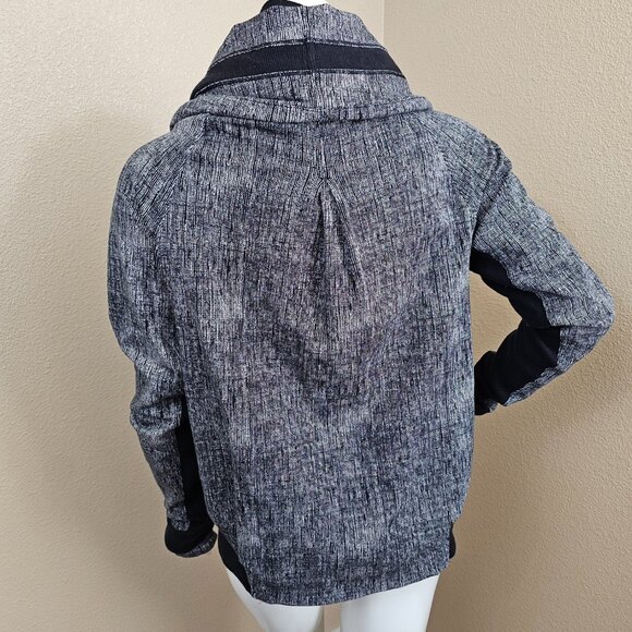 LULULEMON To Class Double Collar Heather Gray Button Up Sweater Jacket~10 - Picture 10 of 14